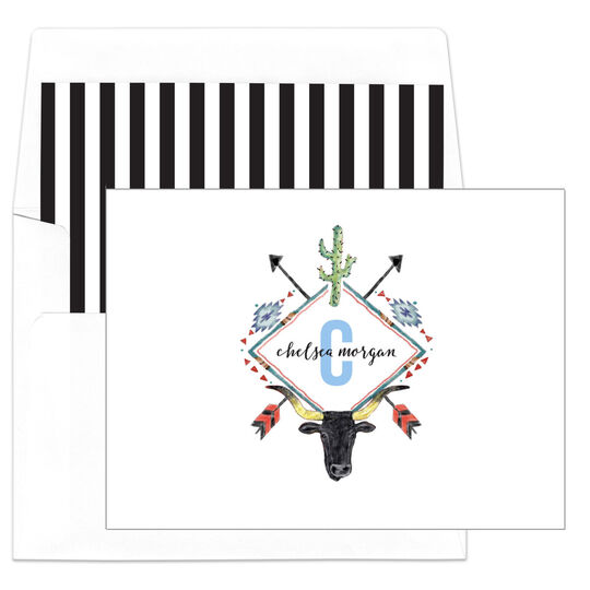 Western Crest Folded Note Cards